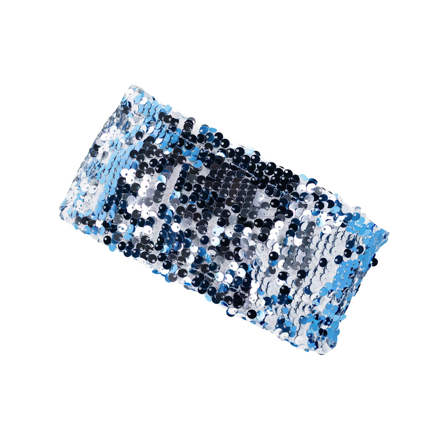 ZIP Straight Headband // Blue Silver Sequins